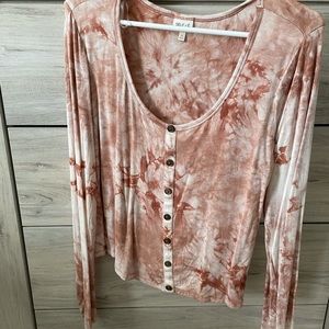 Tie Dye Orange & White Shirt XL